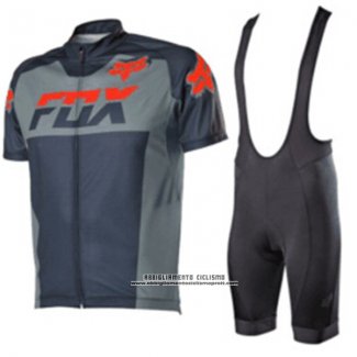 2017 Abbigliamento Ciclismo Fox Grigio Manica Corta e Salopette