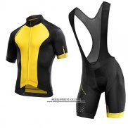 2017 Abbigliamento Ciclismo Mavic Giallo e Nero Manica Corta e Salopette