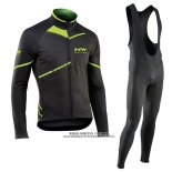 2017 Abbigliamento Ciclismo Northwave Ml Nero e Verde Manica Lunga e Salopette