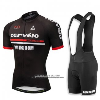 2018 Abbigliamento Ciclismo Cervelo Nero Manica Corta e Salopette