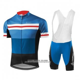 2018 Abbigliamento Ciclismo Loffler Nero Blu Manica Corta e Salopette