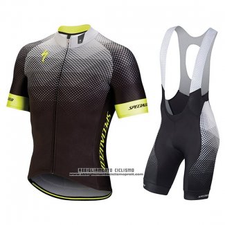 2018 Abbigliamento Ciclismo Specialized Nero Grigio Giallo Manica Corta e Salopette