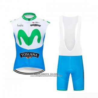 2019 Gilet Antivento Movistar Bianco Blu Verde