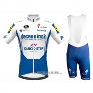 2020 Abbigliamento Ciclismo Deceuninck Quick Step Bianco Blu Manica Corta e Salopette