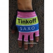 2020 Tinkoff Saxo Guanti Corti Ciclismo Rosa