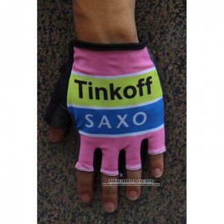 2020 Tinkoff Saxo Guanti Corti Ciclismo Rosa