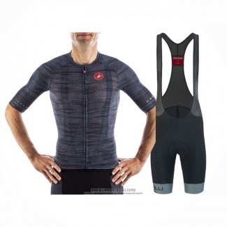 2021 Abbigliamento Ciclismo Castelli Grigio Blu Manica Corta e Salopette