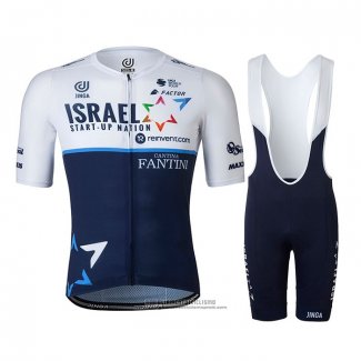 2021 Abbigliamento Ciclismo Israel Cycling Academy Blu Bianco Manica Corta e Salopette