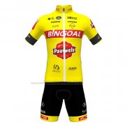 2022 Abbigliamento Ciclismo Bingoal WB Giallo Manica Corta e Salopette