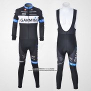 2011 Abbigliamento Ciclismo Garmin Cervelo Bianco e Nero Manica Lunga e Salopette