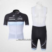 2011 Abbigliamento Ciclismo Trek Leqpard Celeste e Nero Manica Corta e Salopette