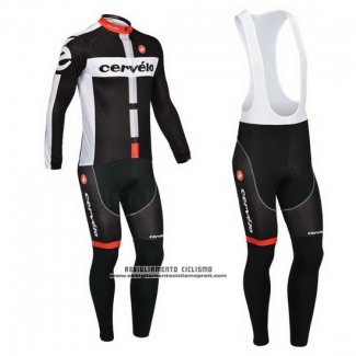 2013 Abbigliamento Ciclismo Cervelo Bianco e Nero Manica Lunga e Salopette