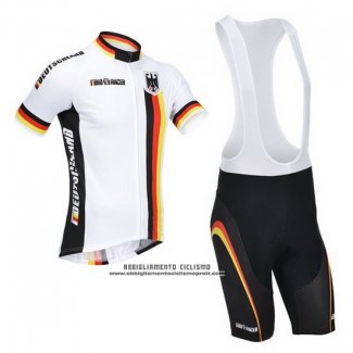 2013 Abbigliamento Ciclismo Germania Bianco e Nero Manica Corta e Salopette