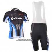 2013 Abbigliamento Ciclismo Giant Blu e Nero Manica Corta e Salopette