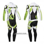 2013 Abbigliamento Ciclismo Pearl Izumi Bianco e Verde Manica Lunga e Salopette