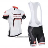 2014 Abbigliamento Ciclismo Castelli Bianco e Arancione Manica Corta e Salopette