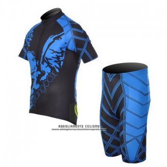 2014 Abbigliamento Ciclismo Fox Cyclingbox Nero e Blu Manica Corta e Salopette