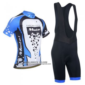 2014 Abbigliamento Ciclismo Monton Blu e Bianco Manica Corta e Salopette