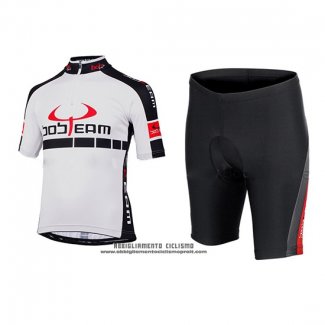 2015 Abbigliamento Ciclismo Bobteam Bianco Manica Corta e Salopette