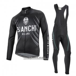 2016 Abbigliamento Ciclismo Bianchi Nero e Bianco Manica Lunga e Salopette