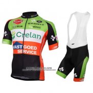 2016 Abbigliamento Ciclismo Crelan AA Rosso e Verde Manica Corta e Salopette