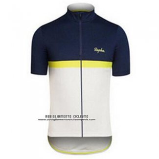 2016 Abbigliamento Ciclismo Rapha Blu e Bianco Manica Corta e Salopette