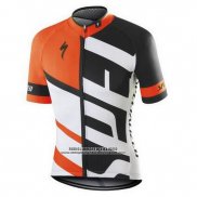 2016 Abbigliamento Ciclismo Specialized Bianco e Arancione Manica Corta e Salopette