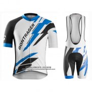 2016 Abbigliamento Ciclismo Trek Bontrager Blu e Bianco Manica Corta e Salopette