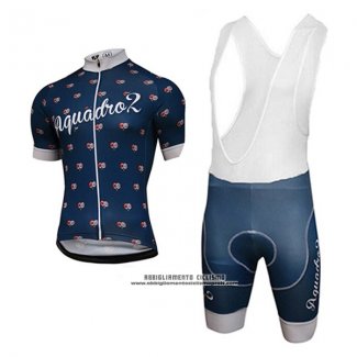 2017 Abbigliamento Ciclismo Aquadro Lollipop Blu Manica Corta e Salopette