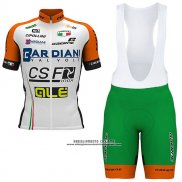 2017 Abbigliamento Ciclismo Bardiani Csf Bianco e Verde Manica Corta e Salopette