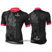 2017 Abbigliamento Ciclismo Bianchi Milano Nero Rosso Manica Corta e Salopette