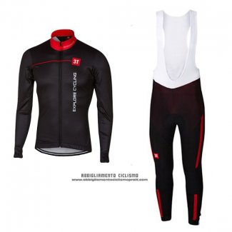 2017 Abbigliamento Ciclismo Castelli Scuro Nero Manica Lunga e Salopette