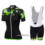 2017 Abbigliamento Ciclismo Donne Donne Sportful Primavera Nero Manica Corta e Salopette