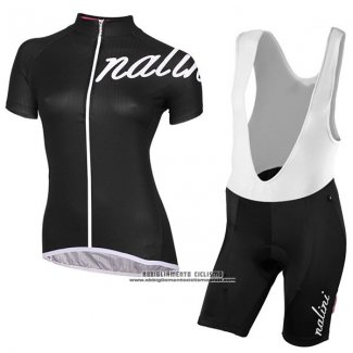 2017 Abbigliamento Ciclismo Donne Nalini Wave Scuro Nero Manica Corta e Salopette