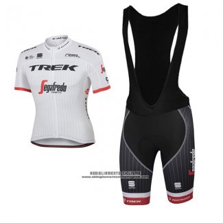 2017 Abbigliamento Ciclismo Trek Segafredo Bianco Manica Corta e Salopette