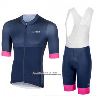 2018 Abbigliamento Ciclismo Donne RH+ Spento Blu Manica Corta e Salopette