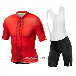 2018 Abbigliamento Ciclismo Mavic Rosso Manica Corta e Salopette