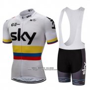 2018 Abbigliamento Ciclismo Sky Campione Colombia Manica Corta e Salopette