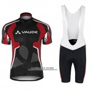 2018 Abbigliamento Ciclismo Vaude Nero e Rosso Manica Corta e Salopette