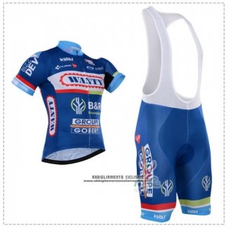 2018 Abbigliamento Ciclismo Wanty Blu Manica Corta e Salopette