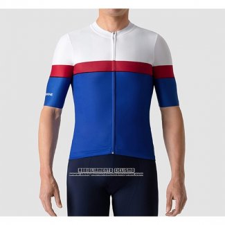 2019 Abbigliamento Ciclismo La Passione Bianco Rosso Blu Manica Corta e Salopette