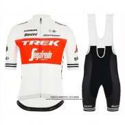 2019 Abbigliamento Ciclismo Trek Segafredo Bianco Rosso Manica Corta e Salopette