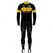 2020 Abbigliamento Ciclismo Lotto-Kern HausNero Giallo Manica Lunga e Salopette