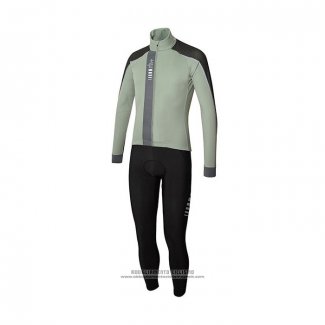 2021 Abbigliamento Ciclismo RH+ Grigio Verde Manica Lunga e Salopette QXF21-0065