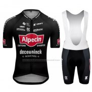 2022 Abbigliamento Ciclismo Alpecin Deceuninck Nero Manica Corta e Salopette