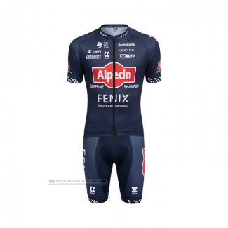 2022 Abbigliamento Ciclismo Alpecin Fenix Scuro Blu Manica Corta e Salopette