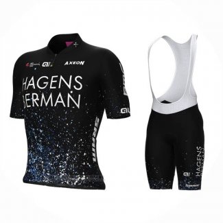 2023 Abbigliamento Ciclismo Hagens Berman Axeon Nero Manica Corta e Salopette