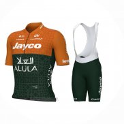 2024 Abbigliamento Ciclismo Jayco AlUla Arancione Verde Manica Corta e Salopette