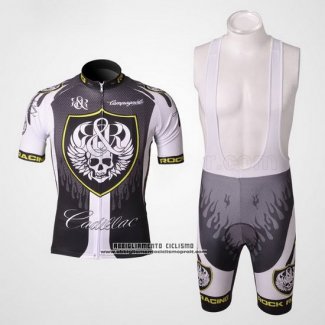 2010 Abbigliamento Ciclismo Rock Racing Argentato e Bianco Manica Corta e Salopette