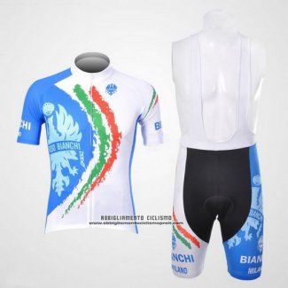 2012 Abbigliamento Ciclismo Bianchi Bianco e Azzurro Manica Corta e Salopette